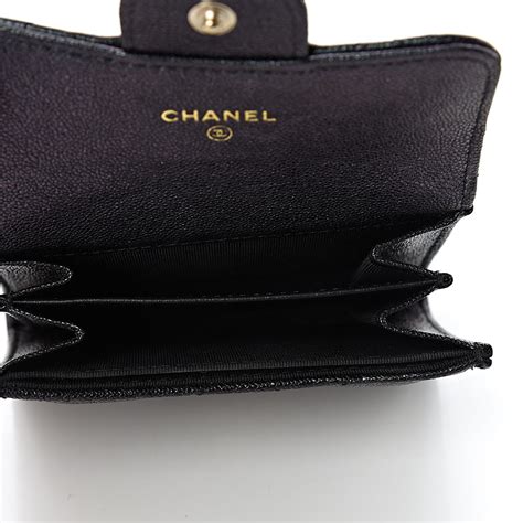 chanel black iridescent caviar cards|CHANEL Caviar Quilted Flap Card Holder So Black.